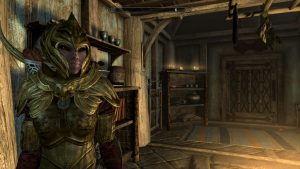 Alarrah in Elven Armor at Breezehome