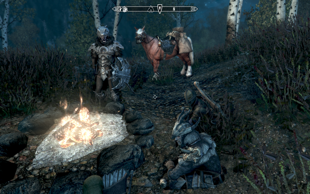 Team Dragonborn at the Campfire