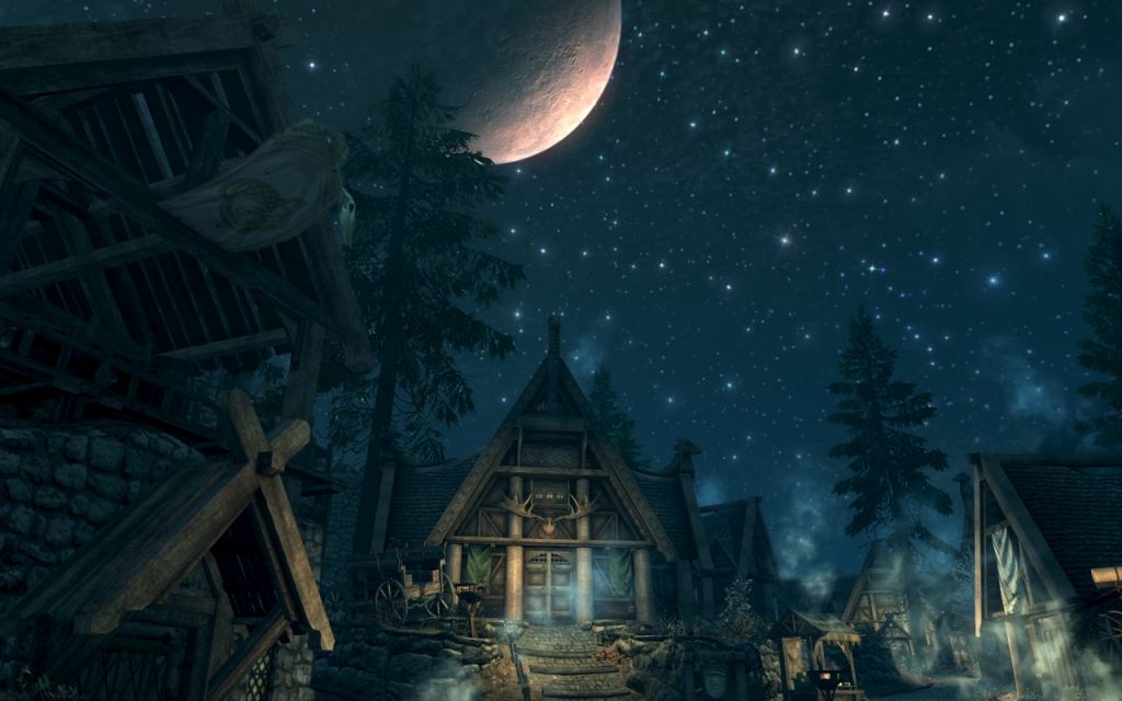 Moon and Stars Over Whiterun