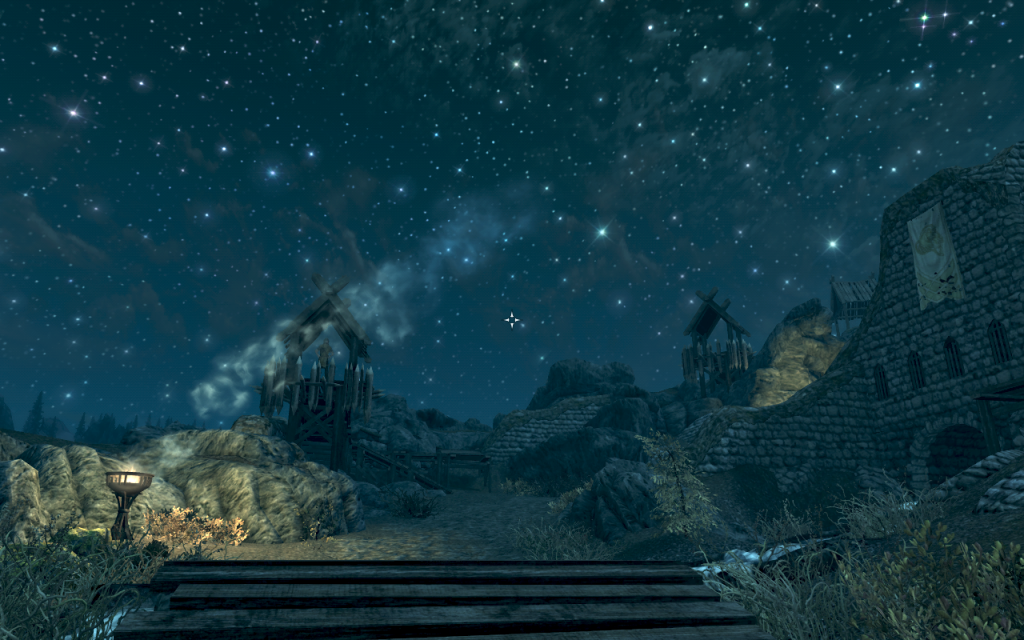 Night Sky Over Road into Whiterun 1