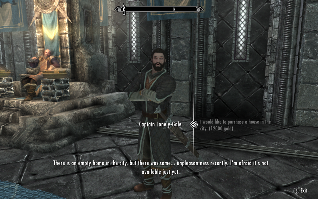 Hey Captain Lonely-Gale the Jarl Says You Need to Sell Me a House