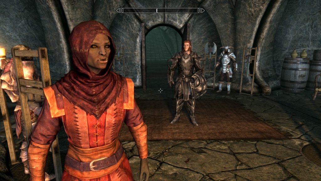 Delga in Red Dunmer Outfit