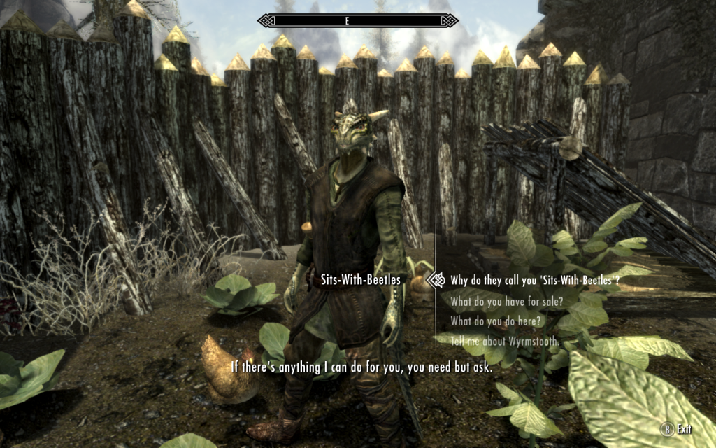 Argonian Gardner at Fort Valus