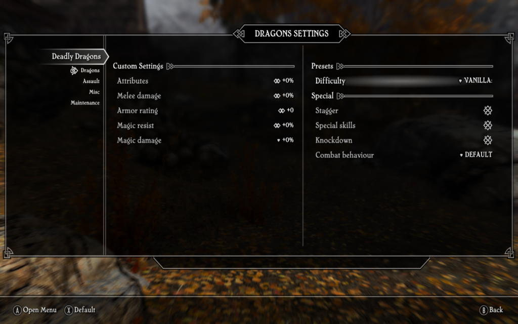 Deadly Dragons Settings